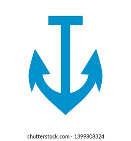 Anchor marine icon. Vector illustration. - Vector