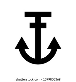 Anchor marine icon. Vector illustration. - Vector