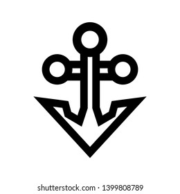 Anchor marine icon. Vector illustration. - Vector