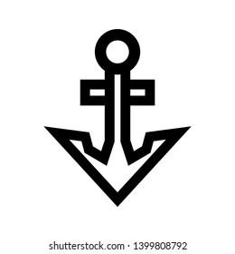Anchor marine icon. Vector illustration. - Vector
