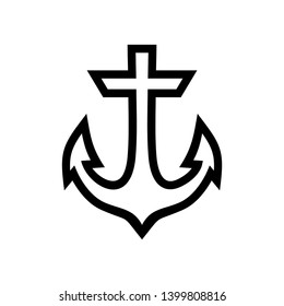 Anchor marine icon. Vector illustration. - Vector