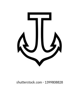 Anchor marine icon. Vector illustration. - Vector