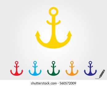 Anchor Marine, icon, vector illustration eps10