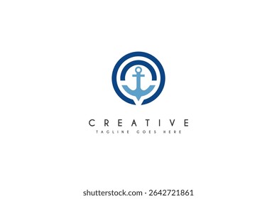 Anchor marine logo design vector inspiration