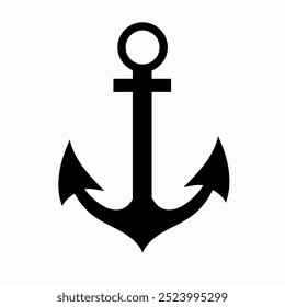 Anchor. Marine object from boat, ship. Vector simple design isolated on white