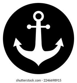 Anchor marine old icon, ship security object element, vector illustration design web element .