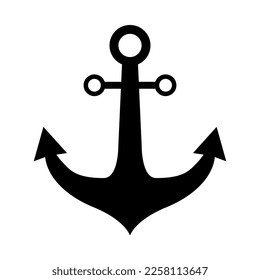 Anchor marine old icon, ship security object element, vector illustration design web element .