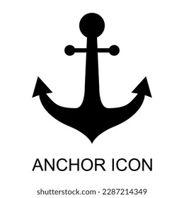 Anchor marine old icon, ship security object element, vector illustration design web element .