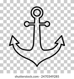 Anchor marine old icon, ship security object element, vector illustration design web element .