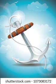 anchor, marine sky vector