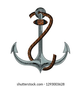 Anchor marine symbol scribble
