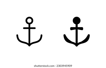 Anchor, maritime outline icon set. creative harbour, port line icons sign vector illustration. vector symbol logo illustration line editable stroke flat design style isolated on white