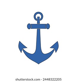 Anchor maritime sea black icon symbol boat pirate helm Nautical vector illustration design.