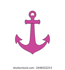 Anchor maritime sea black icon symbol boat pirate helm Nautical vector illustration design.