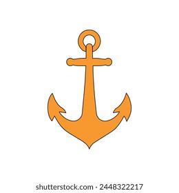 Anchor maritime sea black icon symbol boat pirate helm Nautical vector illustration design.