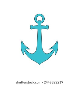 Anchor maritime sea black icon symbol boat pirate helm Nautical vector illustration design.