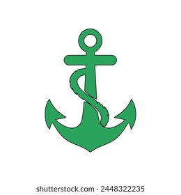 Anchor maritime sea black icon symbol boat pirate helm Nautical vector illustration design.