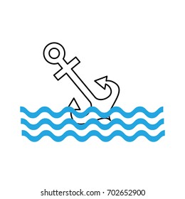 anchor maritime with waves