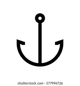 Anchor mini line, icon, background and graphic. The icon is black and white, linear  flat, vector, pixel perfect, minimal, suitable for web and print. 