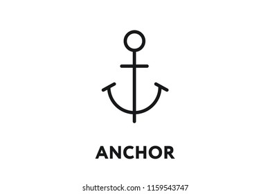 Anchor Minimal Flat Line Outline Stroke Icon.