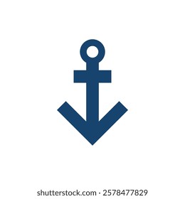 Anchor modern logo vector icon illustration Nautical symbol