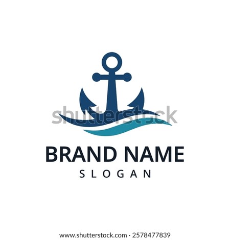 Anchor modern logo vector icon illustration Nautical symbol
