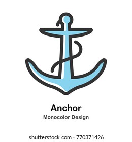 Anchor Mono color vector illustration