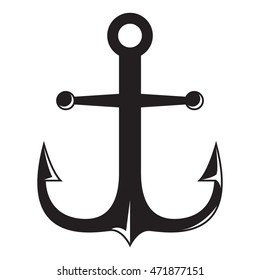 Anchor Monochrome Vector Illustration White Background Stock Vector 