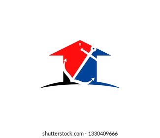 Anchor Mortgage house logo vector template
