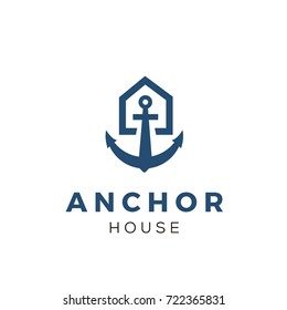 Anchor Mortgage house logo vector template