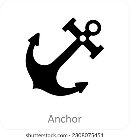 Anker- und nautisches Icon-Konzept