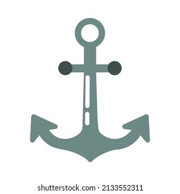 anchor nautical icon flat isolated