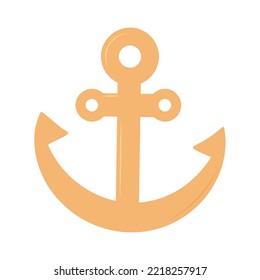 icono náutico de anclaje plano aislado