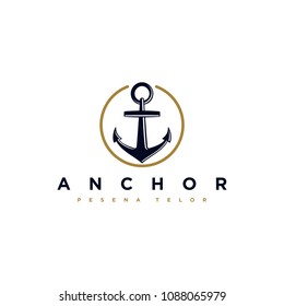 Anchor Logo Design Simple Minimalist Style Stock Vector (Royalty Free ...