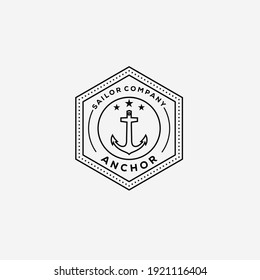anchor nautical marin logo vector illustration design