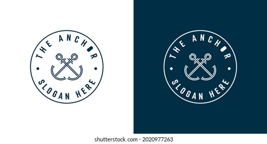 Anchor nautical marine seal logo design