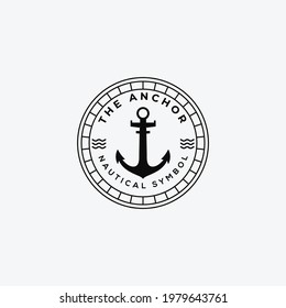 anchor nautical ocean logo vector illustration design