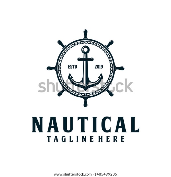 Anchor Nautical Retro Hipster Logo Design Stock Vector (Royalty Free ...