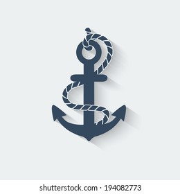 anchor nautical symbol icon - vector illustration. eps 10