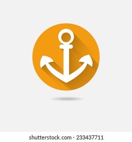 Anker-nautisches Symbol Symbol, Vektorgrafik. 