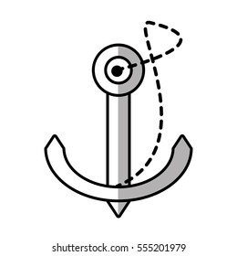anchor nautical travel maritime line shadow vector illustration eps 10
