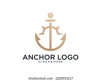 anchor navigation luxury logo design