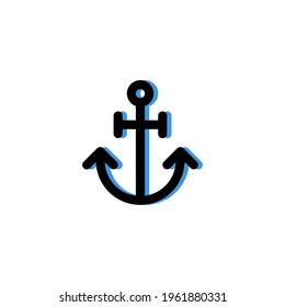 Anchor Ocean Outline Icon Logo Vector Illustration
