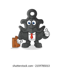 the anchor office worker mascot. cartoon vector