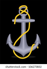 Anchor on black, vector, 10eps.