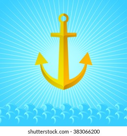 anchor on a blue background