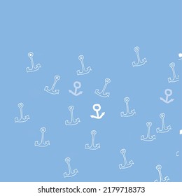Anchor on a blue background. Creative summer sea background.