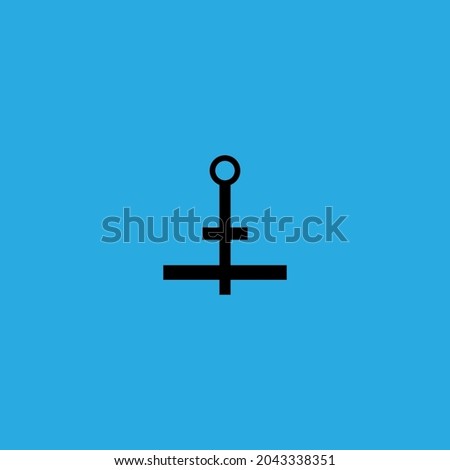 Anchor on blue background square icon