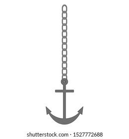 Anchor on a chain on a white background