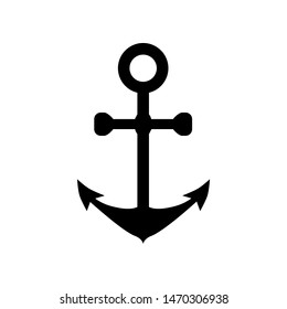 anchor on white background, adventure or journey concept, vector icon